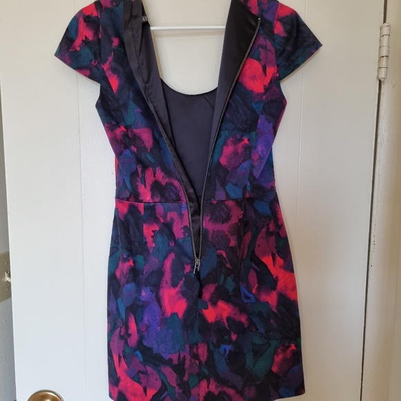 A/X Armani Exchange Multicolor Cotton Blend Scoop Neck Zip Sheath Dress Sz 2 - Picture 8 of 8